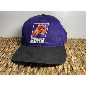Vintage 90s Phoenix Suns Snapback Hat NBA Licensed Purple Black Cap One Size